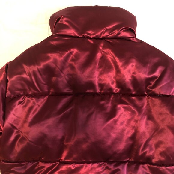 Avec Les Filles Satin Puffer Jacket M Red Glam Dark Romantic - Picture 6 of 15